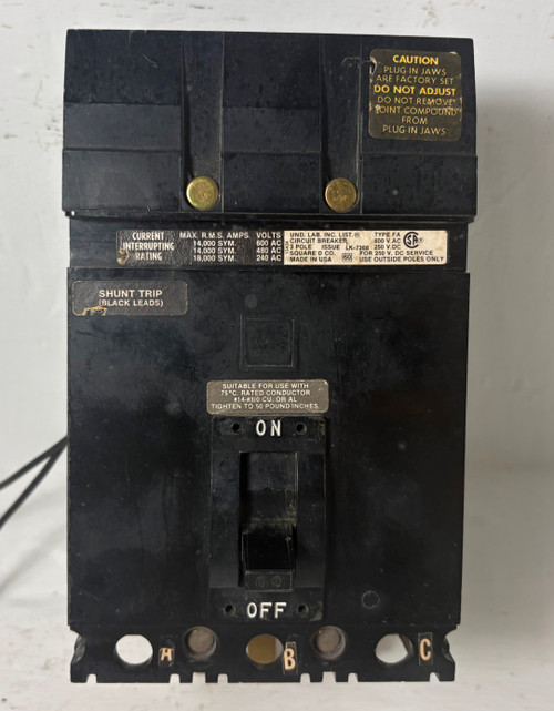 Square D I-Line FA360601021 60A Circuit Breaker Black 240V Shunt FA36060 60 Amp (EM5814-1)