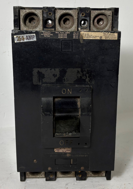 Square D LAL36250WB 250A Circuit Breaker Black 480/600V LAL 3P LAL36250 250 Amp (EM5827-1)