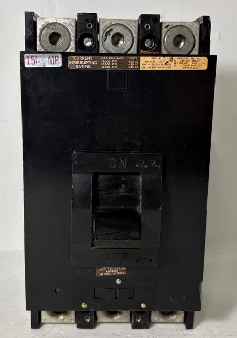 Square D LAL36150 150A Circuit Breaker Black 480/600V Type LAL 3 Pole 150 Amp (EM5826-1)