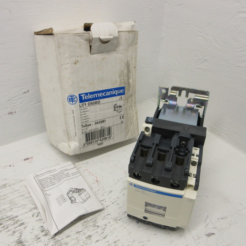 NEW Telemecanique LC1D50BD Motor Contactor LC1-D50BD 24V Coil 40HP Square D NIB (AH0991-3)