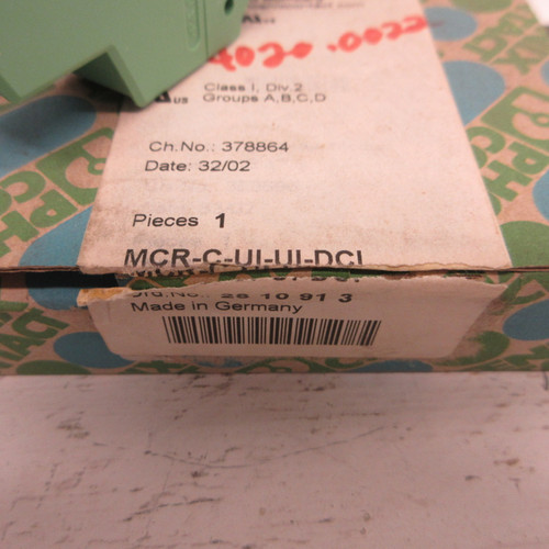 NEW Phoenix Contact MCR-C-UI-UI-DCI Contact Signal Conditioner Preconfigured NIB (AH1020-1)