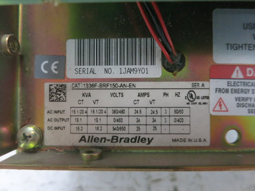 Allen Bradley 1336F-BRF150-AN-EN 15 HP AC VS Drive 480V Force 1336 PLUS II Ser A (DW8005-1)