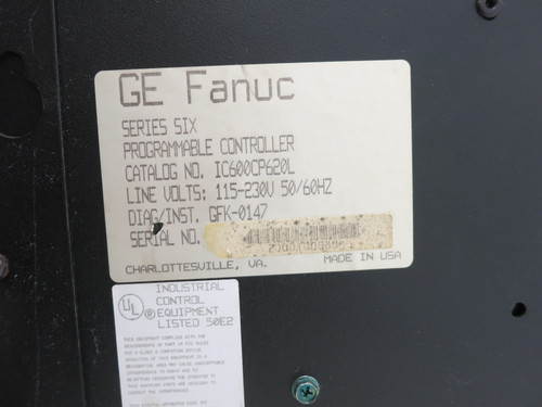 GE Fanuc Series Six Programmable Controller PLC Rack CPU I/O Modules Series 6 (DW8027-1)