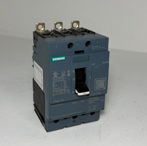 NEW Siemens 3VA4 125A Circuit Breaker w 100 Amp Trip 3VA4110-4ED34-0AA0 125S NNB (EM5880-1)