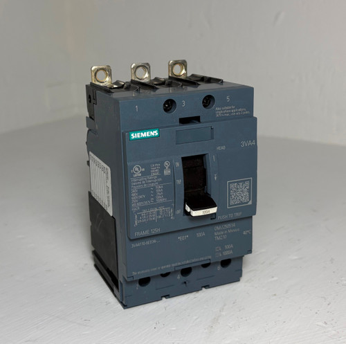 NEW Siemens 3VA4 125A Circuit Breaker w 100 Amp Trip 3VA4110-6ED34-0AA0 125H NNB (EM5881-2)