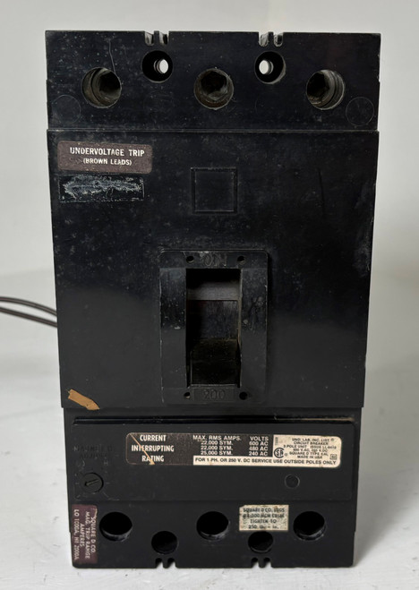 Square D KAL362001121 200A Circuit Breaker Black w UV Trip 600V KAL36200 200 Amp (EM5885-1)