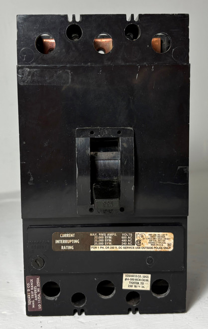 Square D KAP36225 225A Circuit Breaker Black Type KAL 480/600V 3 Pole 225 Amp (EM5888-1)