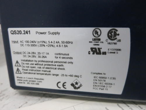 NEW Puls QS20.241 Dimension Power Supply QS20 120/240 VAC - 24 VDC PS QS-20-241 (DW8070-1)