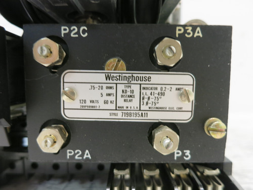 Westinghouse 719B195A11 Type KD-10 Distance Relay ABB KD10 5A 120V (No Case) (DW8074-4)