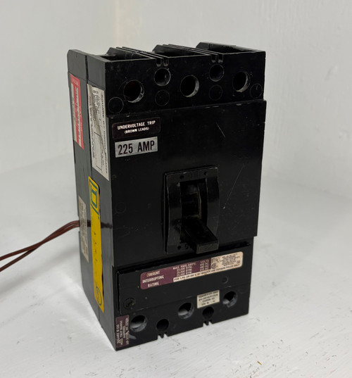 Square D KAL362251121 225A Circuit Breaker Black w/ UVR KAL 3P KAL36225 225 Amp (EM5892-5)