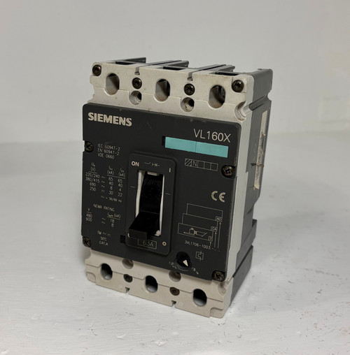 Siemens VL160X 63A Circuit Breaker 3VL1706-1DD33-0AA0 480/600V 3 Pole 63 Amp (EM5895-1)