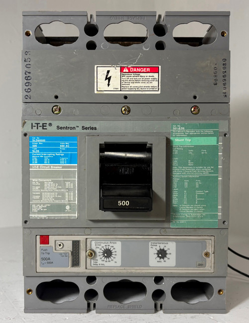 Siemens SLD69500 500A Sentron LI Circuit Breaker 120V Shunt SLD6 ITE 3P 500 Amp (EM5906-1)