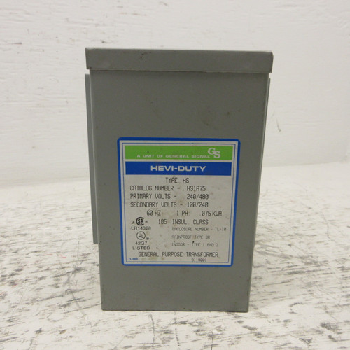 NEW General Signal HS1A75 Hevi-Duty Transformer .075 KVA 1PH 240/480V - 120/240V (AH1167-1)