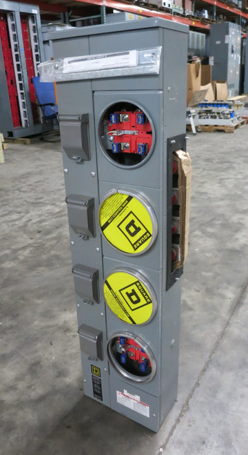 NEW Square D EZM314-125 4 Socket Meter Center 800A Bus 125A 208/120V Meter-Pak (DW8124-1)
