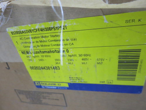 NEW Square D 30A Breaker Size 0 Starter Combination Box HLL36030M71 8536SBOH308S (DW8188-1)