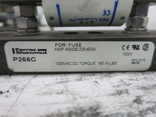 Ferraz Shawmut P266C 225-600A Fuse Block Assembly A50QS250-4 250A (SET OF 3) (DW8186-1)