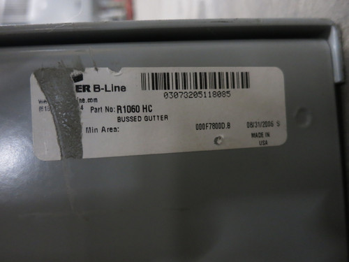 NEW Cooper B-Line R1060HC Termination Box 167T Bussed Gutter 400A 1PH 3W 3R (DW8226-1)