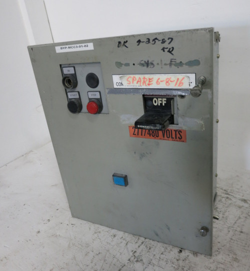 Siemens Model 90 100A Fusible Size 3 Starter 18" MCC Bucket 100 Amp DS36U 3TF48 (DW8228-1)