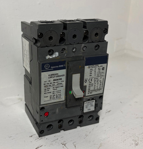 GE SEHA36AT0150 150A Spectra Circuit Breaker w/ 125 Amp Plug 3P General Electric (EM5916-1)