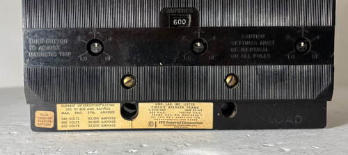 ITE Gould KM3F800 800A Circuit Breaker w/ 600 Amp Trip 600V 3P KM3-F800 KM3-T600 (EM5920-1)