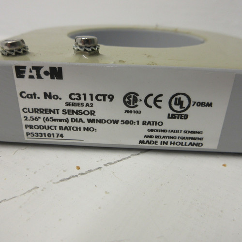 Eaton C311CT9 Current Sensor Series A2 Window Dia. : 2.56" (65mm) Ratio: 500:1 (AH1289-1)