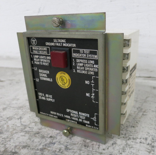 Westinghouse 1259C14G01 Seltronic Ground Fault Indicator 120V (DW8268-2)