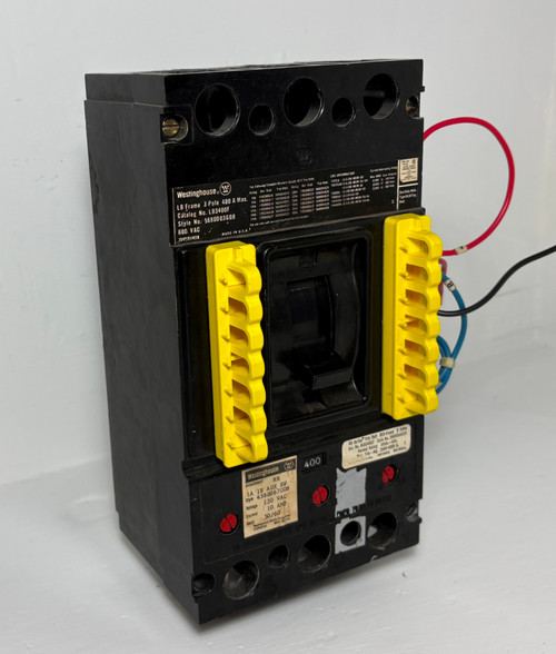 Westinghouse LB3400F 400A Circuit Breaker w/ 400 Amp Trip & Aux 600V 3P LB3400 (EM5927-1)