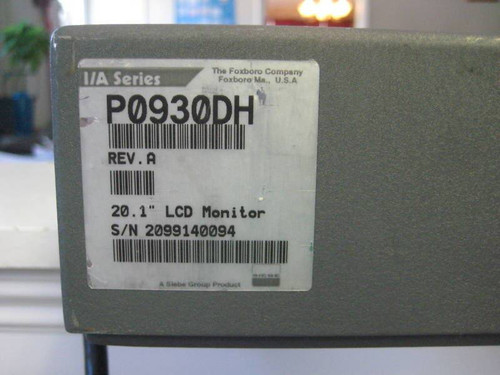 Foxboro I/A Series Command Center P0930DH 20.1" LCD Monitor PO930DH (EBI1550-1)