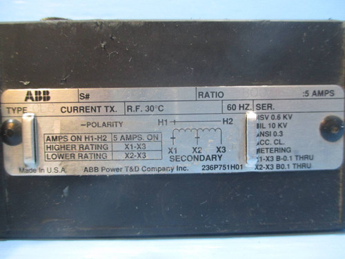 ABB 7524A58G09 Current Transformer 800/1600:5 Type CLC 5A (EBI0069-1)