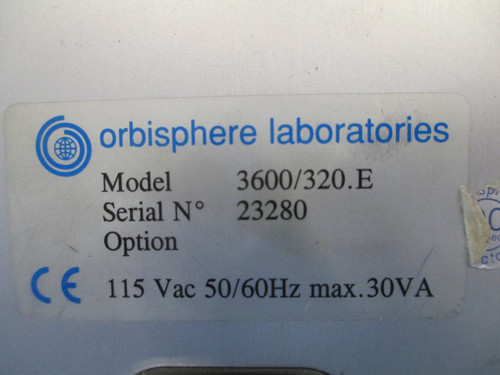 Orbisphere Laboratories Analyzer 3600/320.E Oxygen Controller Ozone Analyser (NP0116-3)