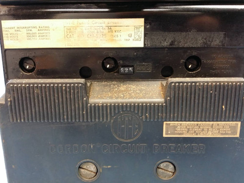 I-T-E CJ3-B225 225A Cordon Fused Circuit Breaker 225 Amp 100kA CJ3B225 ITE dirty (EM0178-7)