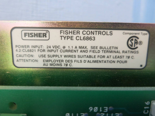 Fisher-Rosemount CL6863X1-A2 Isol Anlg in Term w Six CL6851X1-A2 43B5311X012 PLC (PM1038-3)