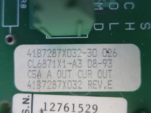 Fisher-Rosemount CL6871X1-A3 CSA A OUT CUR OUT 41B7287X032 PLC CL6871 31B6402 (PM1047-16)