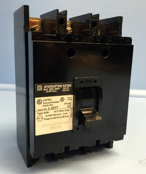 Square D Q2M32255700 225A Circuit Breaker 10ka @ 240 VAC 3 Pole Type Q2M 225 Amp (EM0783-73)