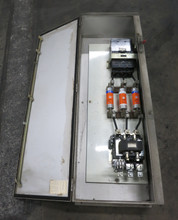 GE Size 5 Starter 400A Fusible Combination Box 400 Amp CR306G0 Sz5 Combo SS 3R (DW7282-1)