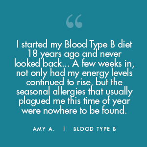 Amy A. - Blood Type Diet Success Story