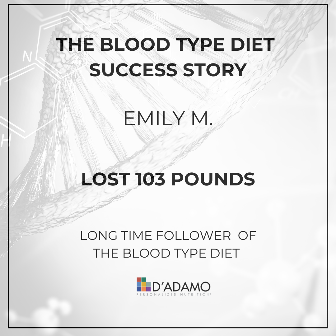103 Pounds Down: Emily’s Blood Type Diet Breakthrough