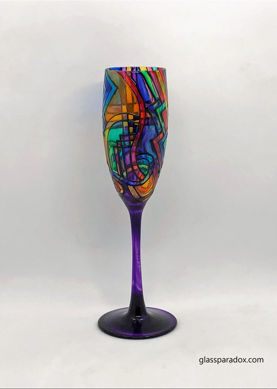 Brite hand-painted champagne flute