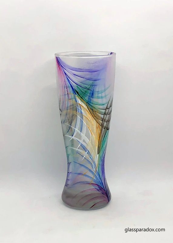 Fan hand-painted beer glass