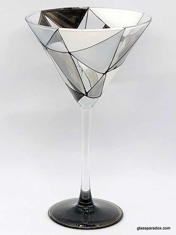 Hand-painted Granite Martini Glass - alternate view