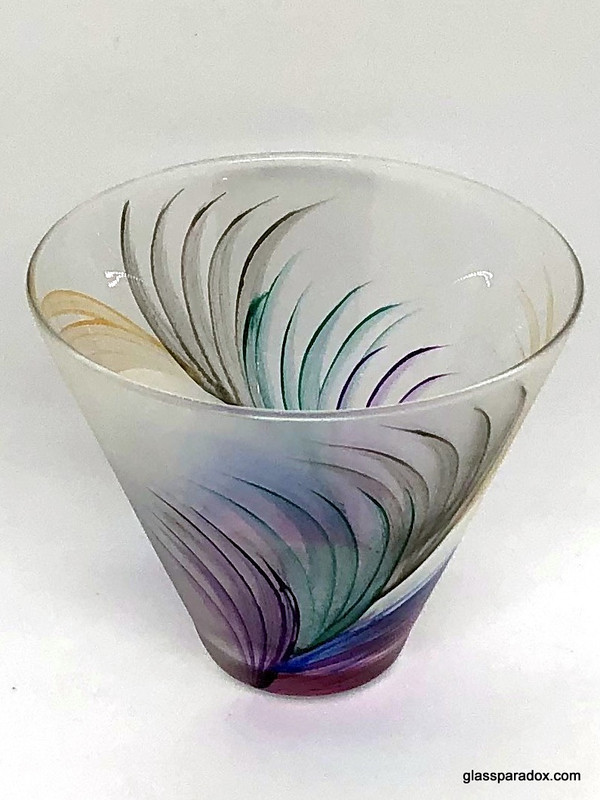 Hand-painted Fan Stemless Martini Glass