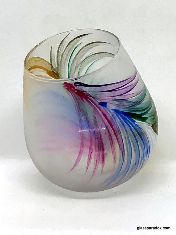 Hand-painted Fan Wobbly Wine