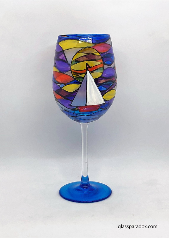 Sunrise ~ 16 oz wine goblet