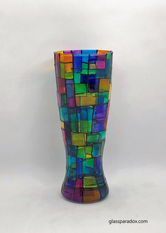 Sanctuary hand-painted beer glass