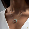'Circle of Life' 18ct White Gold Emerald & Diamond Pendant