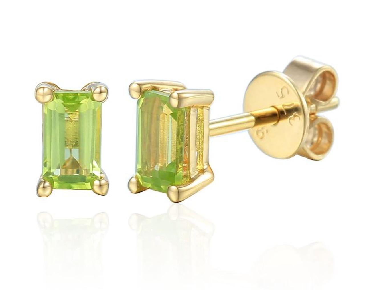 Buy Premium Peridot Solitaire Stud Earrings in Vermeil Yellow Gold Over  Sterling Silver 1.90 ctw at ShopLC.