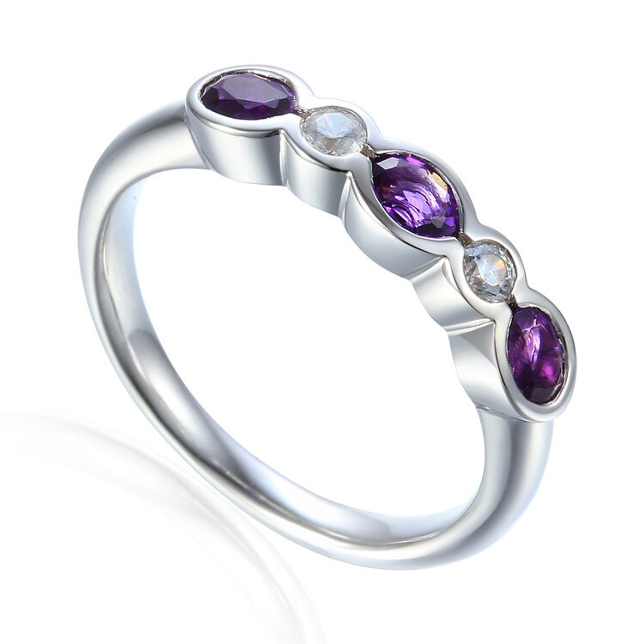 Amethyst eternity ring white shop gold