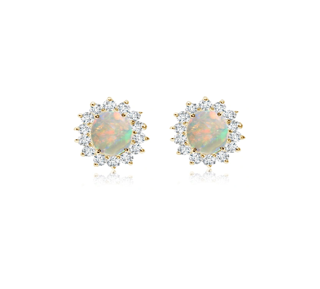 Cline Opal and Diamond Earrings 210-823 - Cline Jewelers