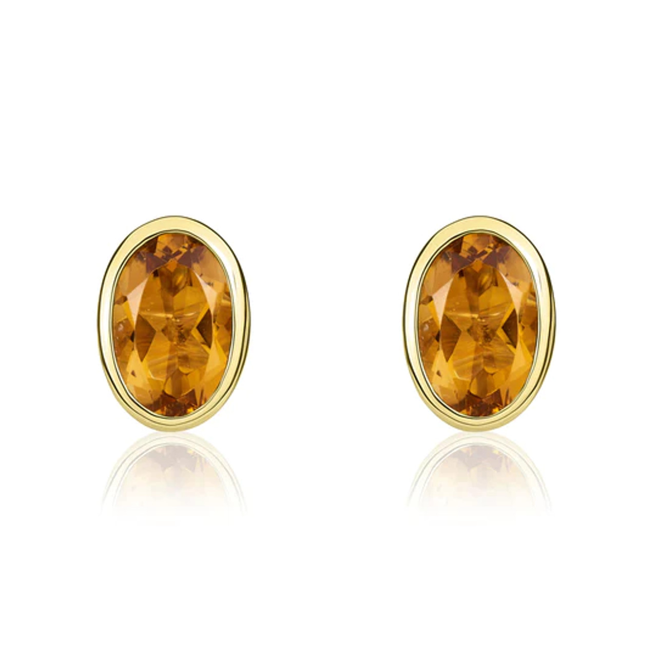 Harmonia stud earrings, Cushion cut, Yellow, Rhodium plated | Swarovski