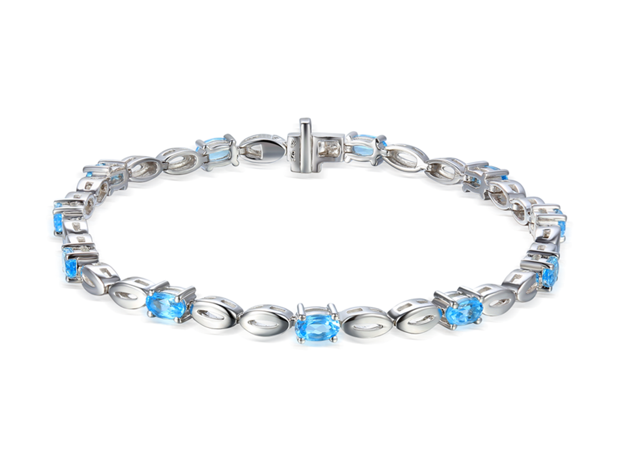 Blue Topaz Sterling Silver Bracelet - Silver Fox Jewelry